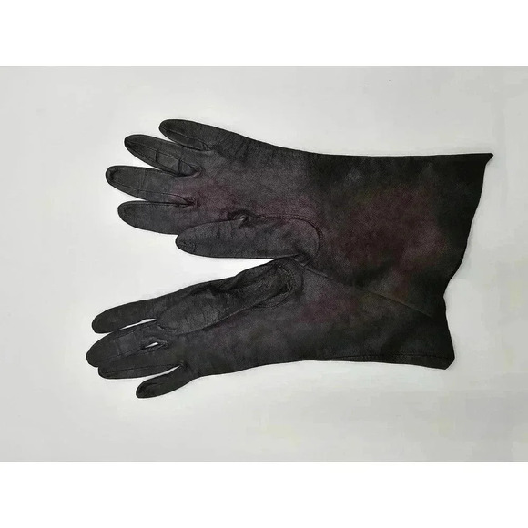 Vtg Women's Brown Leather Gloves - Picture 2 of 6